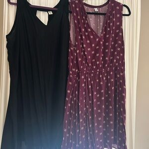 Women’s dresses. Black and Floral Purple Women's Dresses